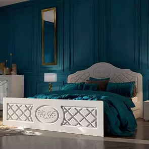 Кровать Престиж без обивки белый без П/М 1400x2000, изголовье жесткое