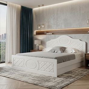 Кровать Престиж без обивки белый без П/М 1400x2000, изголовье жесткое
