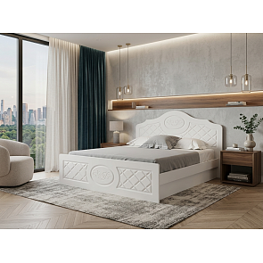 Кровать Престиж без обивки белый без П/М 1400x2000, изголовье жесткое