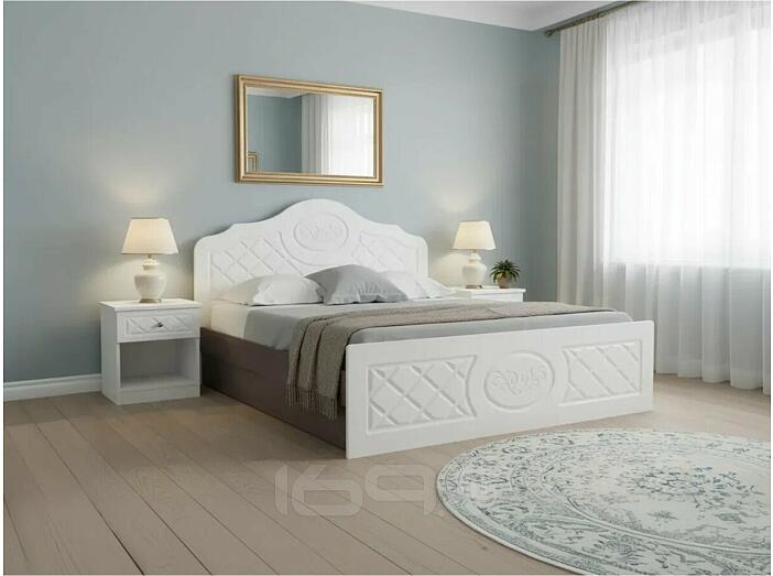 Кровать Престиж без обивки жемчуг без П/М 1400x2000, изголовье жесткое