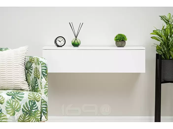 Челси Тумба подвесная (Белый глянец холодный, белый)