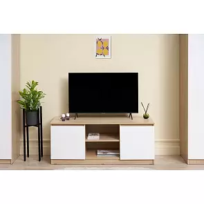 Челси Тумба ТВ (Белый глянец холодный, дуб сонома)