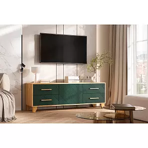 Ирис Тумба ТВ (1500) (Браш Мени Грин, Дуб Крафт)