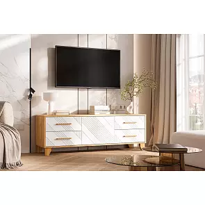 Ирис Тумба ТВ (1500) (Браш Вайт, Дуб Крафт)