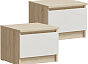 Челси Тумбы прикроватные (Ш) (Белый глянец холодный, дуб сонома)
