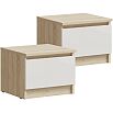 Челси Тумбы прикроватные (Ш) (Белый глянец холодный, дуб сонома)