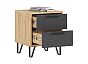 Флэш Тумбы прикроватные (2шт) (Браш Графит, Дуб Крафт)