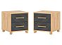 Ирис Тумбы прикроватные (2шт) (Браш Графит, Дуб Крафт)