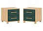 Ирис Тумбы прикроватные (2шт) (Браш Мени Грин, Дуб Крафт)