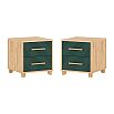 Ирис Тумбы прикроватные (2шт) (Браш Мени Грин, Дуб Крафт)