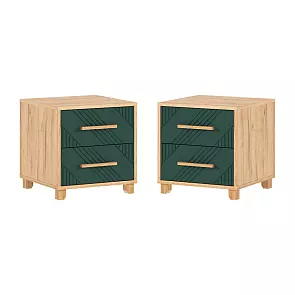 Ирис Тумбы прикроватные (2шт) (Браш Мени Грин, Дуб Крафт)