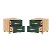 Ирис Тумбы прикроватные (2шт) (Браш Мени Грин, Дуб Крафт)
