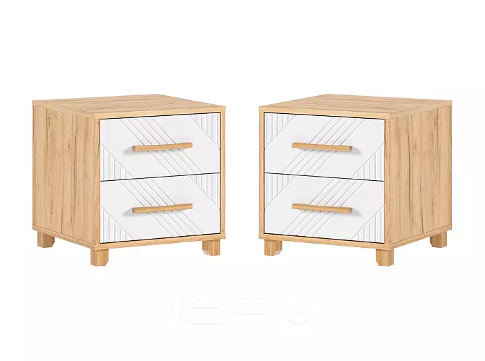 Ирис Тумбы прикроватные (2шт) (Браш Вайт, Дуб Крафт)