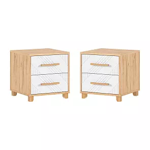 Ирис Тумбы прикроватные (2шт) (Браш Вайт, Дуб Крафт)