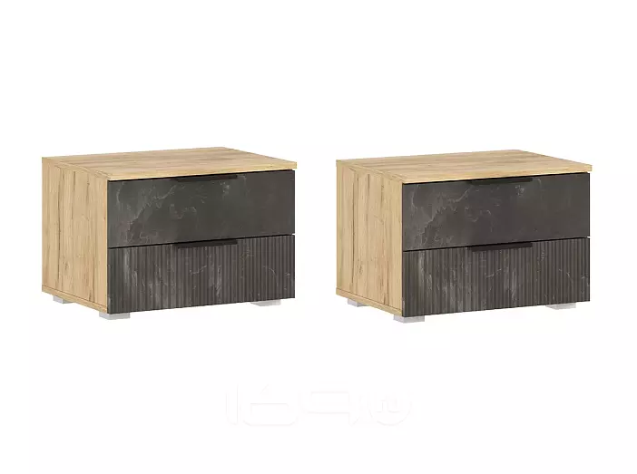 Марвэл Тумбы прикроватные (2 шт) (Мальта грей, Дуб Крафт)