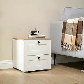 Остин Тумба прикроватная 16.152 Белый шагрень, Дуб Золотой Крафт