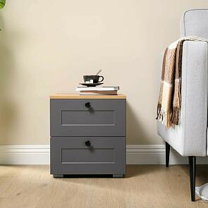 Остин Тумба прикроватная 16.152 Серый Графит, Дуб Золотой Крафт