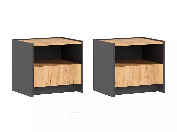 Остин Тумбы прикроватные (2 шт) (Дуб крафт, Графит)