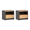 Остин Тумбы прикроватные (2 шт) (Дуб крафт, Графит)