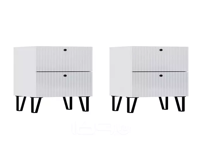 С/Г Оливия Тумбы 2 ящика (Белый глянец, Белый)