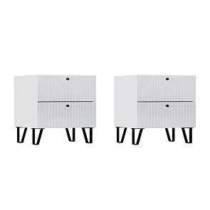 С/Г Оливия Тумбы 2 ящика (Белый глянец, Белый)