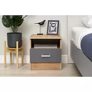 Мартина Тумба прикроватная (Графит, Дуб крафт)