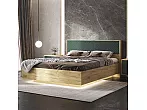 Кровать Флэш без обивки дуб крафт/браш мени грин С П/М 160x200, ортопедическое основание, изголовье жесткое