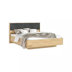 С/Г Ирис Кровать парящая 1,6м с ПМ (Браш Графит/Дуб Крафт, Дуб Крафт)