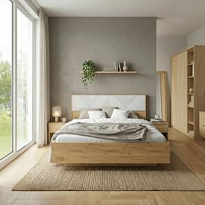 Кровать Ирис без обивки браш вайт С П/М 1600x2000, изголовье жесткое