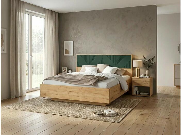 Кровать Ирис без обивки браш мени грин С П/М 1600x2000, изголовье жесткое