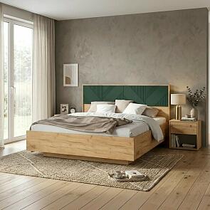 Кровать Ирис без обивки браш мени грин С П/М 1600x2000, изголовье жесткое