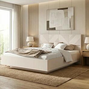 С/Г Ирис Кровать парящая 1,6м с ПМ с подсветкой (Кашемир, Кашемир)