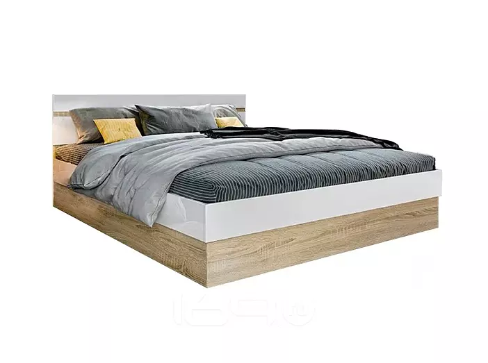 С/Г Ким Кровать 1,4м с ПМ (Белый глянец холодный, сонома)