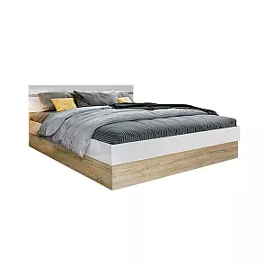 С/Г Ким Кровать 1,4м с ПМ (Белый глянец холодный, сонома)