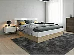 Кровать Ким без обивки белый глянец холодный С П/М 140x200, ортопедическое основание, изголовье жесткое