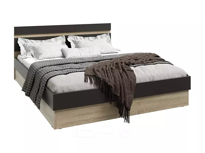 С/Г Ким Кровать 1,4м с ПМ (Графит софт NEW, сонома)