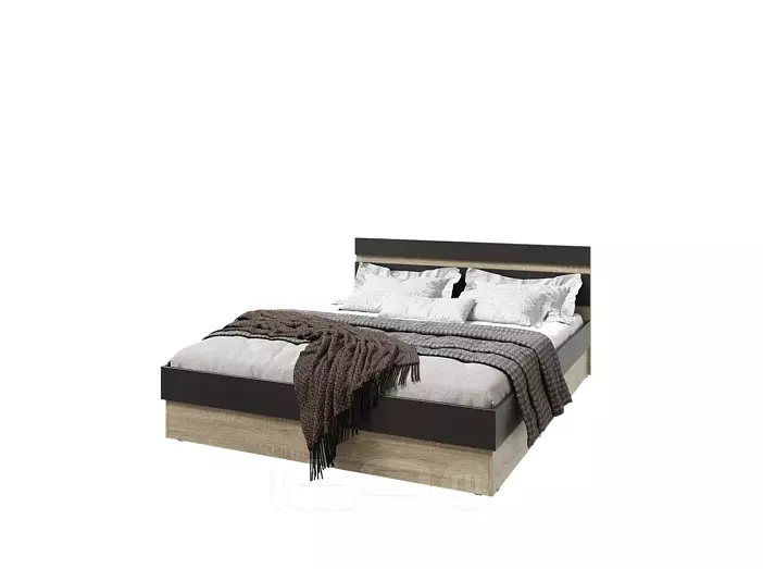 С/Г Ким Кровать 1,6м с ПМ (Графит софт NEW, сонома)