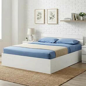 С/Г Нэнси New Кровать 1,4м с ПМ (Белый глянец)