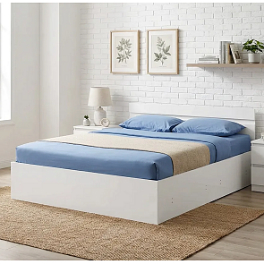 Кровать Нэнси без обивки белый глянец С П/М 1400x2000, изголовье жесткое