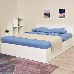 Кровать Нэнси без обивки белый глянец С П/М 1600x2000, изголовье жесткое