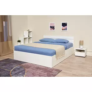 С/Г Нэнси New Кровать 1,6м с ПМ (Белый глянец)