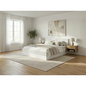 Кровать Оливия без обивки шарли белый С П/М 1642x2021, изголовье жесткое