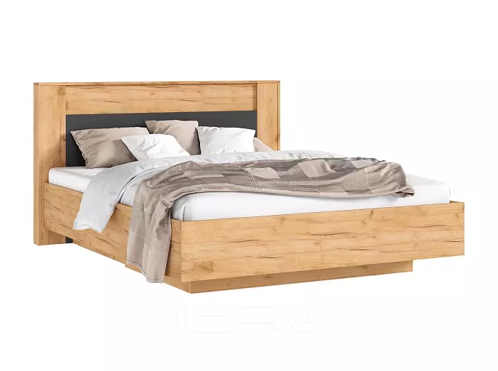 С/Г Остин Кровать парящая 1,6м с ПМ (Дуб Крафт/Графит, Дуб Крафт)