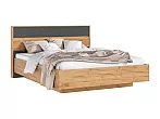 Кровать Роджина без обивки графит, дуб крафт С П/М 160x200, ортопедическое основание, изголовье жесткое