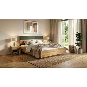 С/Г Роджина Кровать парящая 1,6м с ПМ (Изумрудный/Дуб крафт, Дуб крафт)