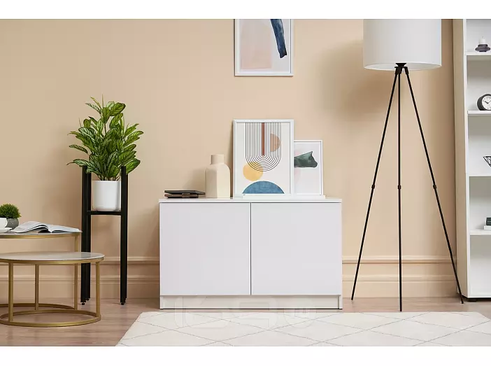 Челси Антресоль-тумба универсальная (Белый глянец, белый)