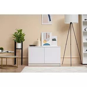 Челси Антресоль-тумба универсальная (Белый глянец, белый)