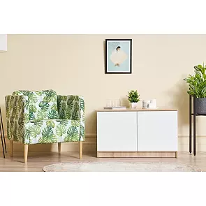 Челси Антресоль-тумба универсальная (Белый глянец, дуб сонома)