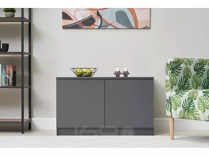 Челси Антресоль-тумба универсальная (Графит, графит)