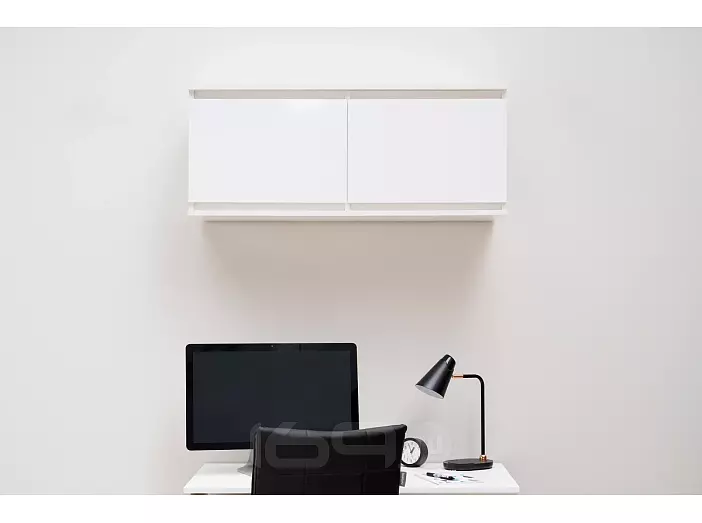 Челси Полка навесная (Антресоль малая) (Белый глянец, белый)